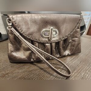 Brighton Elegant Pewter/Metallic Clutch-Genuine Leather